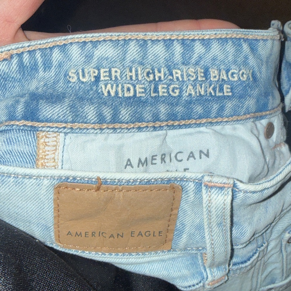 American Eagle jeans NWT STRIGD super high rise baggy wide leg ankle jeans 6 - Picture 9 of 10